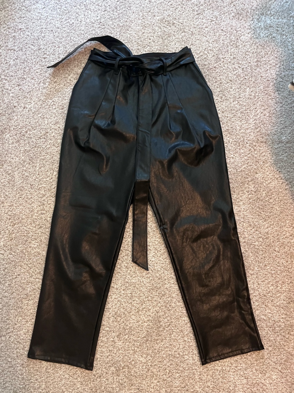 Express Faux Leather High-Waist Black Pants